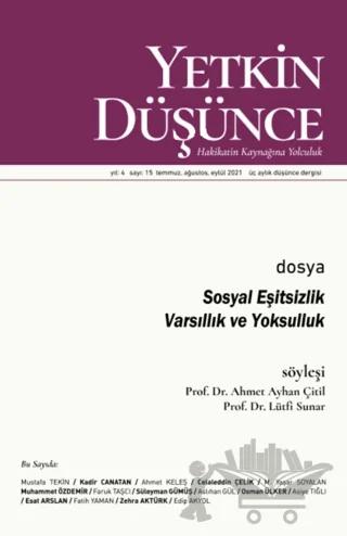 Yetkin Düşünce Sayı 15 - Sosyal Eşitsizlik - Varsıllık ve Yoksulluk