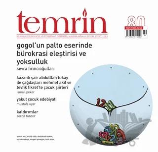 Temrin Düşünce ve Edebiyat Dergisi Sayı: 80 Kasım - Aralık 2016