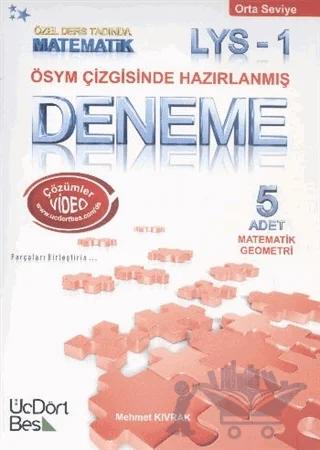 LYS-1 ÖSYM Çizgisinde Hazırlanmış Deneme Matematik - Geometri 5 Deneme - Orta Seviye – Mehmet Kıvrak – Üç Dört Beş Yayınları kitap kapağı