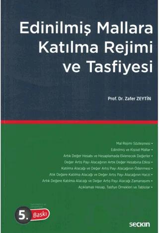 Edinilmiş Mallara Katılma Rejimi ve Tasfiyesi – Zafer Zeytin – Seçkin Yayıncılık kitap kapağı