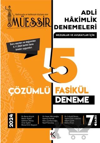 Müessir Adli Hakimlik Denemeleri- 2024 Çözümlü 5 Deneme