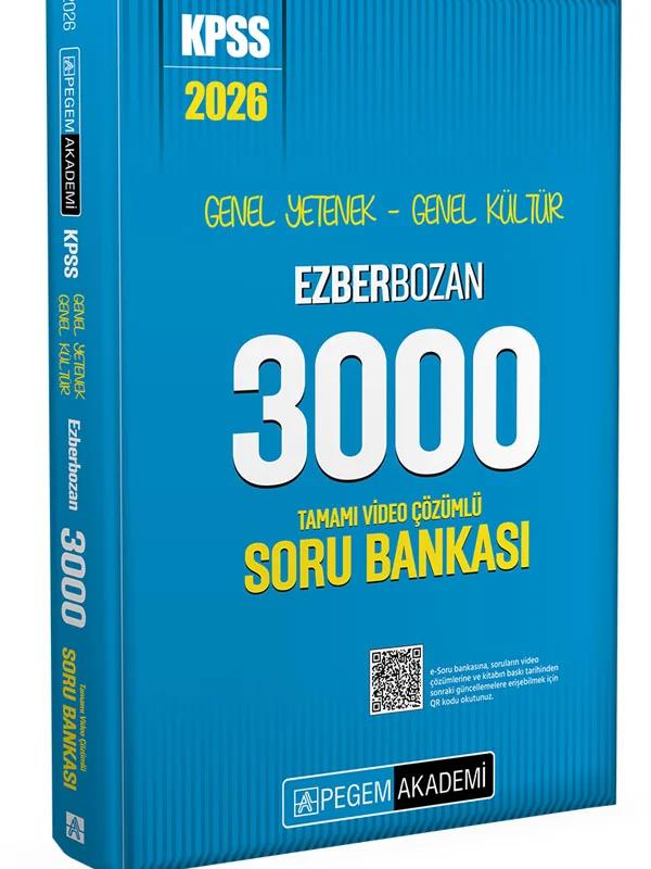 2026 KPSS Genel Yetenek Genel Kültür Ezberbozan 3000 Tamamı Video Çözümlü Soru Bankası