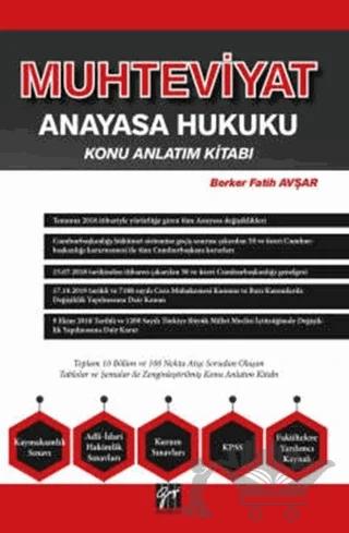Muhteviyat Anayasa Hukuku Konu Anlatım Kitabı