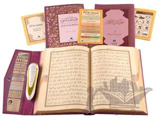 Kur'an Okuyan Kalem Seti (Lila, Cami Boy, Karton Kutulu)
