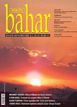 Berfin Bahar Aylık Kültür, Sanat ve Edebiyat Dergisi Sayı: 203