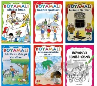 Çocuklar İçin Boyamalı Dini Bilgiler Seti (6 Kitap)