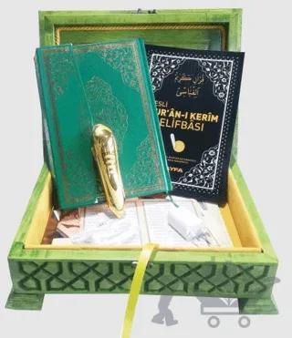 Ahşap Rahle Boy Kalem Kur'an-ı Kerim Seti V 6.1 - Lüks Ahşap Kutu (TS035)