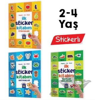 İlk Sticker Kitabım 2-4 Yaş / Yapıştır-Çiz-Boya (Taşıtlar-Hayvanlar-Yiyecekler)