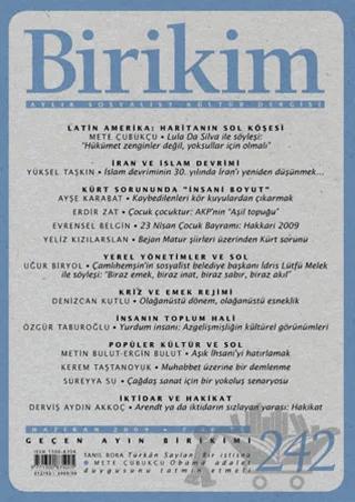 Birikim Aylık Sosyalist Kültür Dergisi Sayı: 242 Haziran 2009