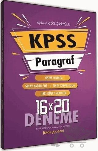 KPSS Paragraf Sözel Bölüm 16x20 Deneme