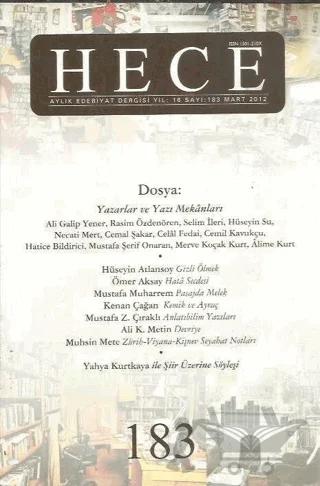 Hece Aylık Edebiyat Dergisi Sayı: 183