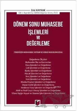 Dönem Sonu Muhasebe İşlemleri ve Değerleme