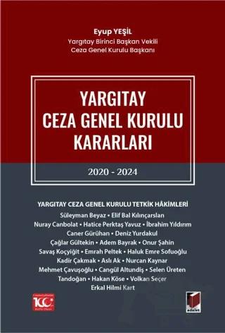 Yargıtay Ceza Genel Kurulu Kararları 2020 - 2024