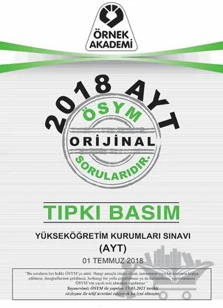 2018 AYT ÖSYM Orijinal Soruları Tıpkı Basım