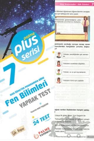 7. Sınıf Plus Serisi Fen Bilimleri Yaprak Test – Yasemin Ayan Taşdemir – Palme Yayınları kitap kapağı