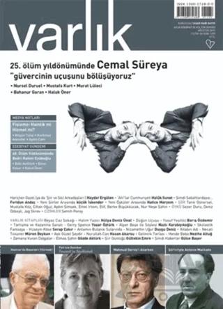 Varlık Edebiyat ve Kültür Dergisi Sayı: 1295 Ağustos 2015