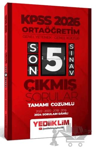 2026 Ortaöğretim Genel Yetenek - Genel Kültür Tamamı Çözümlü Son 5 Sınav Çıkmış Sorular (2024 Soruları Dahil)