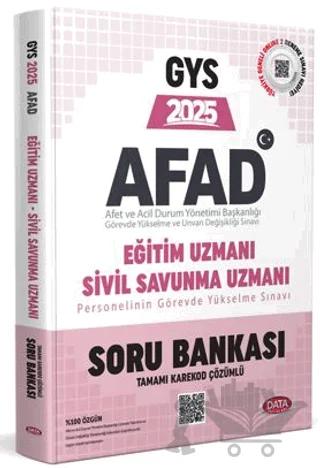 AFAD Eğitim Uzmanı İle Sivil Savunma Uzmanı GYS Soru Bankası - Karekod Çözümlü