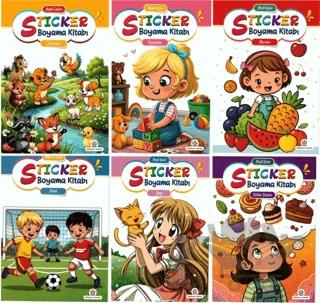 Neşeli Sticker Boyama Kitabı (6 Kitap)