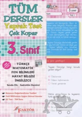 3. Sınıf Tüm Dersler Yaprak Test Çek Kopar