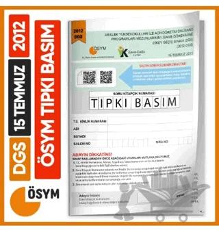 DGS 2012 ÖSYM Tıpkı Basım Çıkmış Soru Deneme Kitapçığı Yeni Baskı Türkiye Geneli Dijital Çözümlü – Kolektif – Karakutu Yayın kitap kapağı