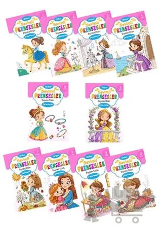 Sevimli Prensesler Boyama Kitabı Sticker Çıkartmalı (10 Kitap Set)