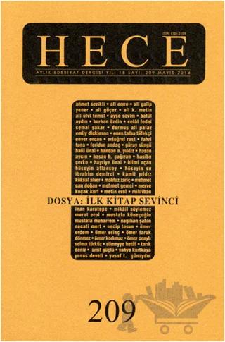 Hece Aylık Edebiyat Dergisi Sayı: 209 / Mayıs 2014