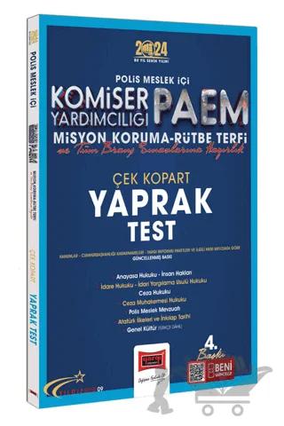 2024 Polis Meslek İçi PAEM Komiser Yardımcılığı Misyon Koruma Rütbe Terfi ve Tüm Branş Sınavlarına Hazırlık Yıldız Serisi Çek Kopart Yaprak Test