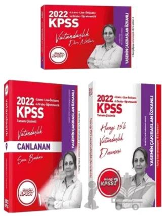 2022 Hangi KPSS Vatandaşlık Ders Notları + Soru + 15 Deneme 3'lü Set Yasemin Çakıraslan Özkanlı