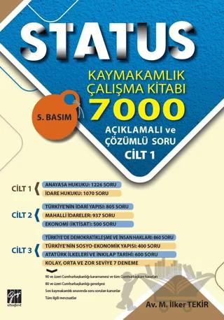 Status Kaymakamlık Çalışma Kitabı 7000 Açıklamalı ve Çözümlü Soru (3 Cilt Takım)