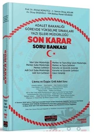 2020 Adalet Bakanlığı GYS Sınavları Yazı İşleri Müdürlüğü Son Karar Soru Bankası