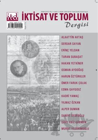 İktisat ve Toplum Dergisi Sayı: 1