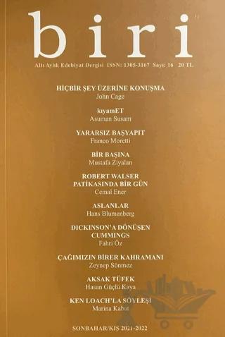 Biri Altı Aylık Edebiyat Dergisi Sayı: 16