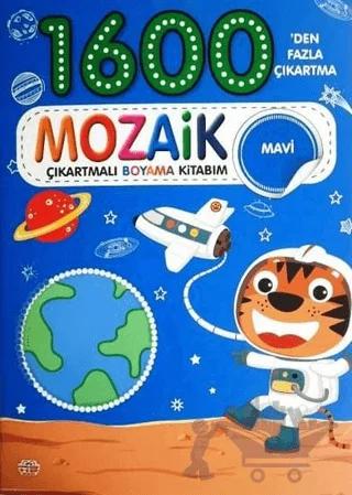 Mozaik Çıkartmalı Boyama Kitabı Mavi 1600'den Fazla Çıkartma