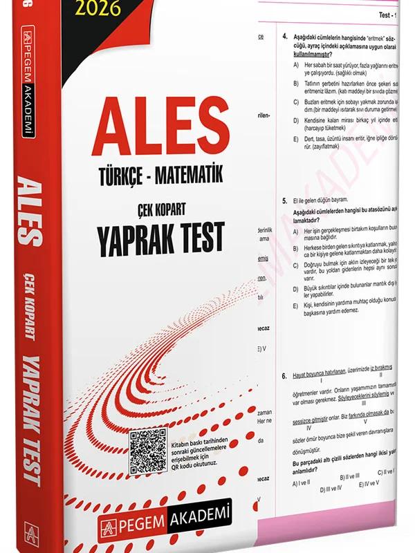 2026 ALES Türkçe-Matematik Çek Kopart Yaprak Test