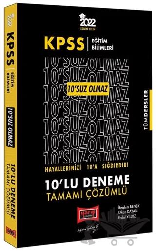 KPSS Eğitim Bilimleri 10'SUZ Olmaz Tamamı Çözümlü 10'lu Deneme