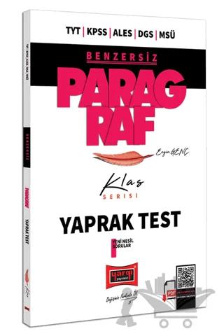 TYT KPSS ALES DGS MSÜ Benzersiz Paragraf Klas Serisi Tamamı Çözümlü Yaprak Test