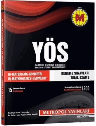 YÖS Matematik Geometri IQ 15 Deneme Sınavları – Kolektif – Metropol Yayınları kitap kapağı