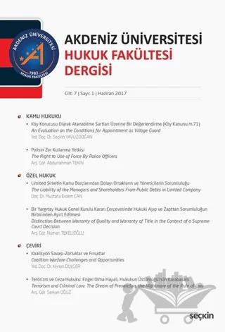 Akdeniz Üniversitesi Hukuk Fakültesi Dergisi Cilt:7 - Sayı:1