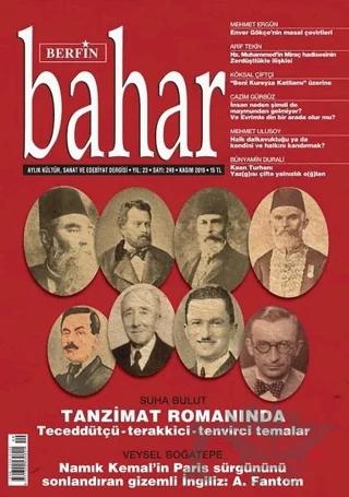 Berfin Bahar Aylık Kültür Sanat ve Edebiyat Dergisi Sayı: 249 Kasım 2018