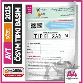 2025 YKS-AYT Sözel (SÖZ) ÖSYM Tıpkı Basım Çıkmış Soru Deneme Kitapçığı