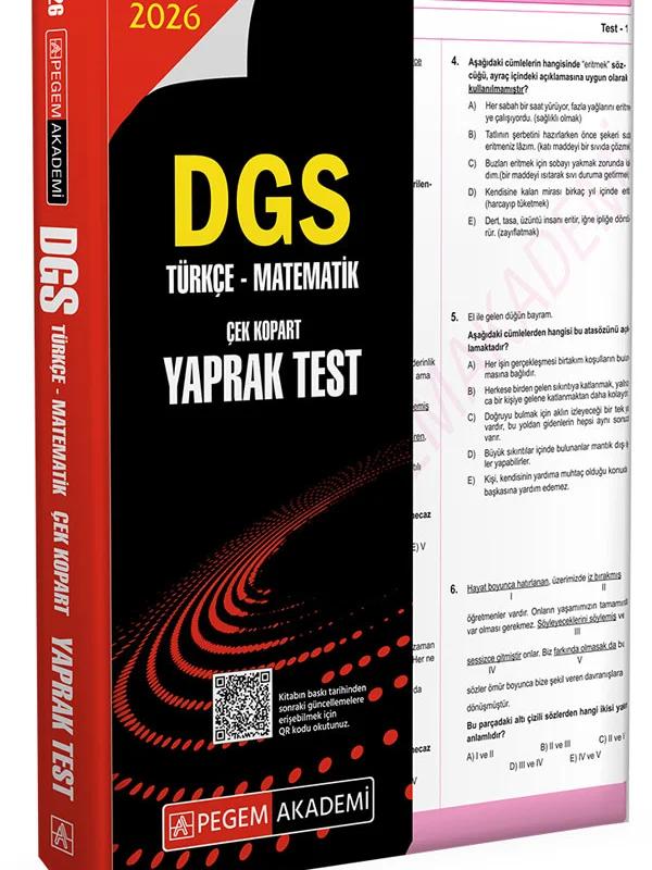 2026 DGS Türkçe-Matematik Çek Kopart Yaprak Test