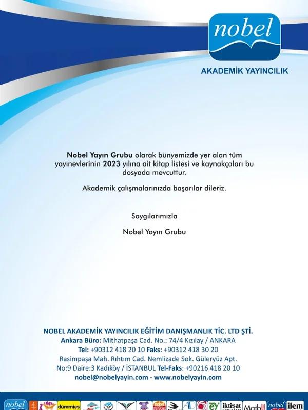 2023 - NOBEL YAYIN GRUBU - AKADEMİK KAYNAKÇA