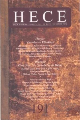 Hece Aylık Edebiyat Dergisi Sayı: 191