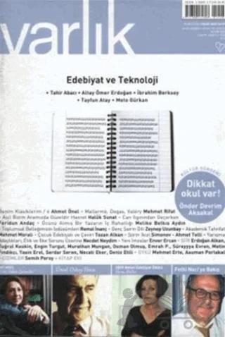 Varlık Edebiyat ve Kültür Dergisi Sayı: 1226 Kasım 2009