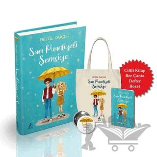 Sarı Puantiyeli Şemsiye Ciltli Set