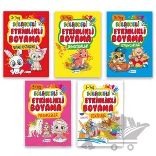 3+ Yaş Eğitici Etkinlikli Kolay Boyama Seti - 5 Kitap Takım