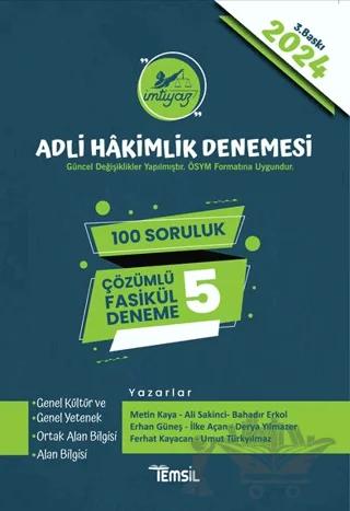 İmtiyaz Adli Hâkimlik Sınavı Çözümlü 5 Deneme 2024