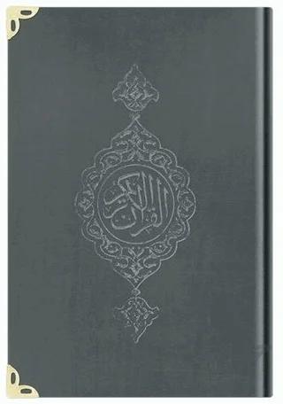 Çanta Boy Kadife Kur'an-ı Kerim (Koyu Gri, Yaldızlı, Mühürlü) - 1025 Koyu Gri – Kolektif – Hayrat Neşriyat kitap kapağı