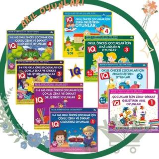 3-4-5-6-7 Yaş ve Üzeri Çocuklar İçin IQ Zeka Geliştiren Akıl Oyunları (8 Kitap Takım)